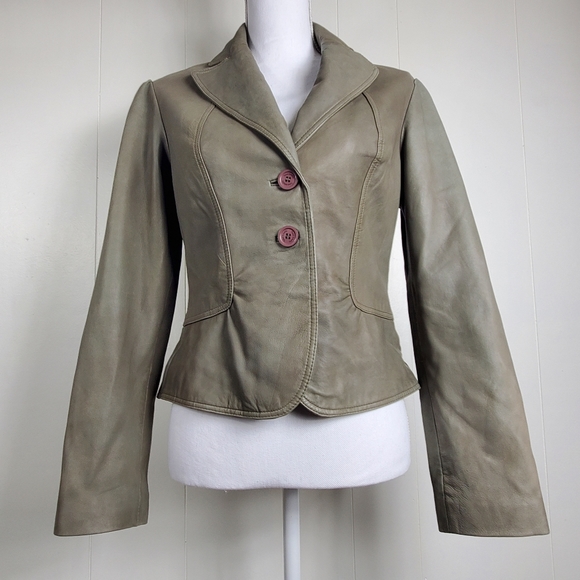 Tahari Jackets & Blazers - NWT Tahari gray suede leather jacket size small